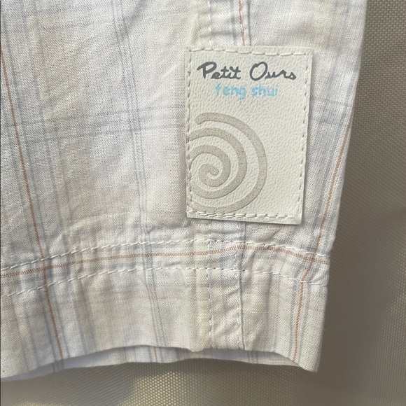 Mini Man Blue and White Textured Pant - Picture 2 of 7